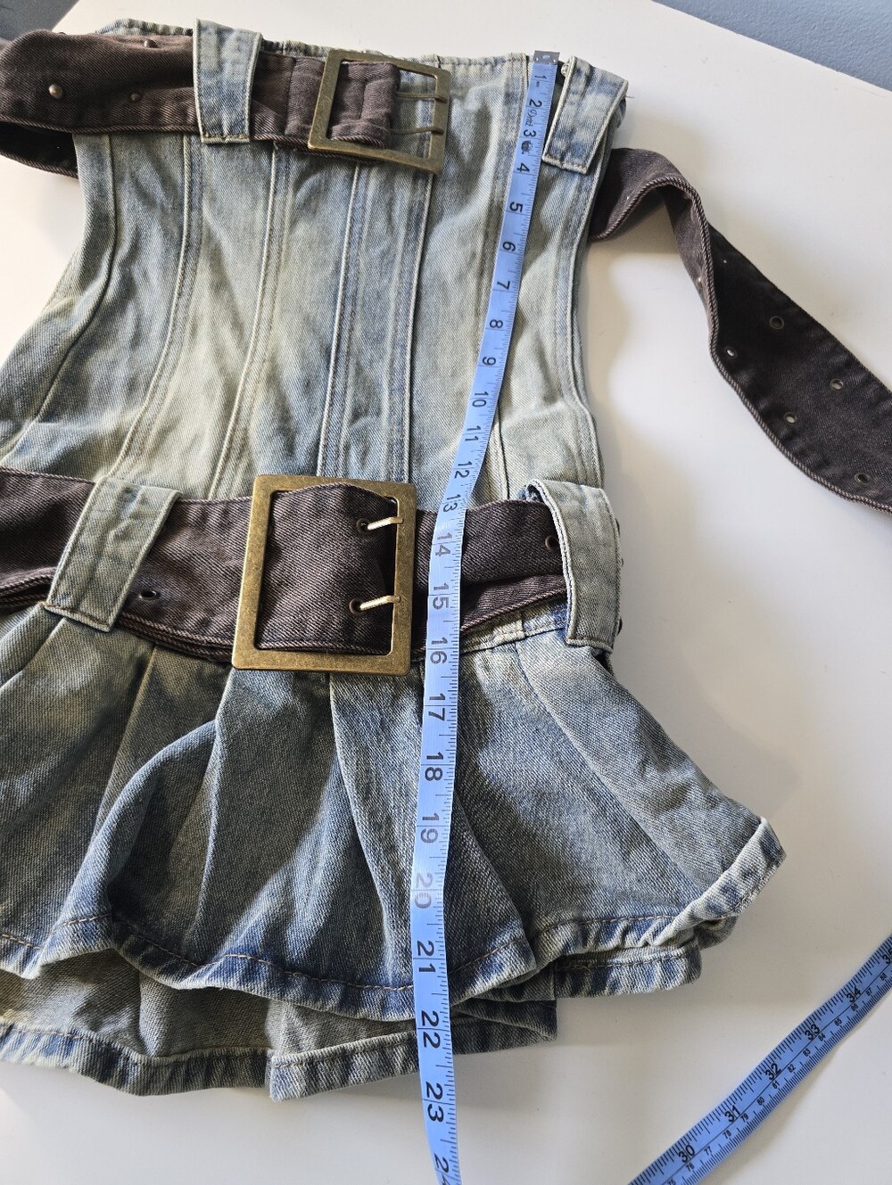 Jaded London Chelsea Denim Kilt Mini Dress Size 2 NEW - Picture 10 of 12